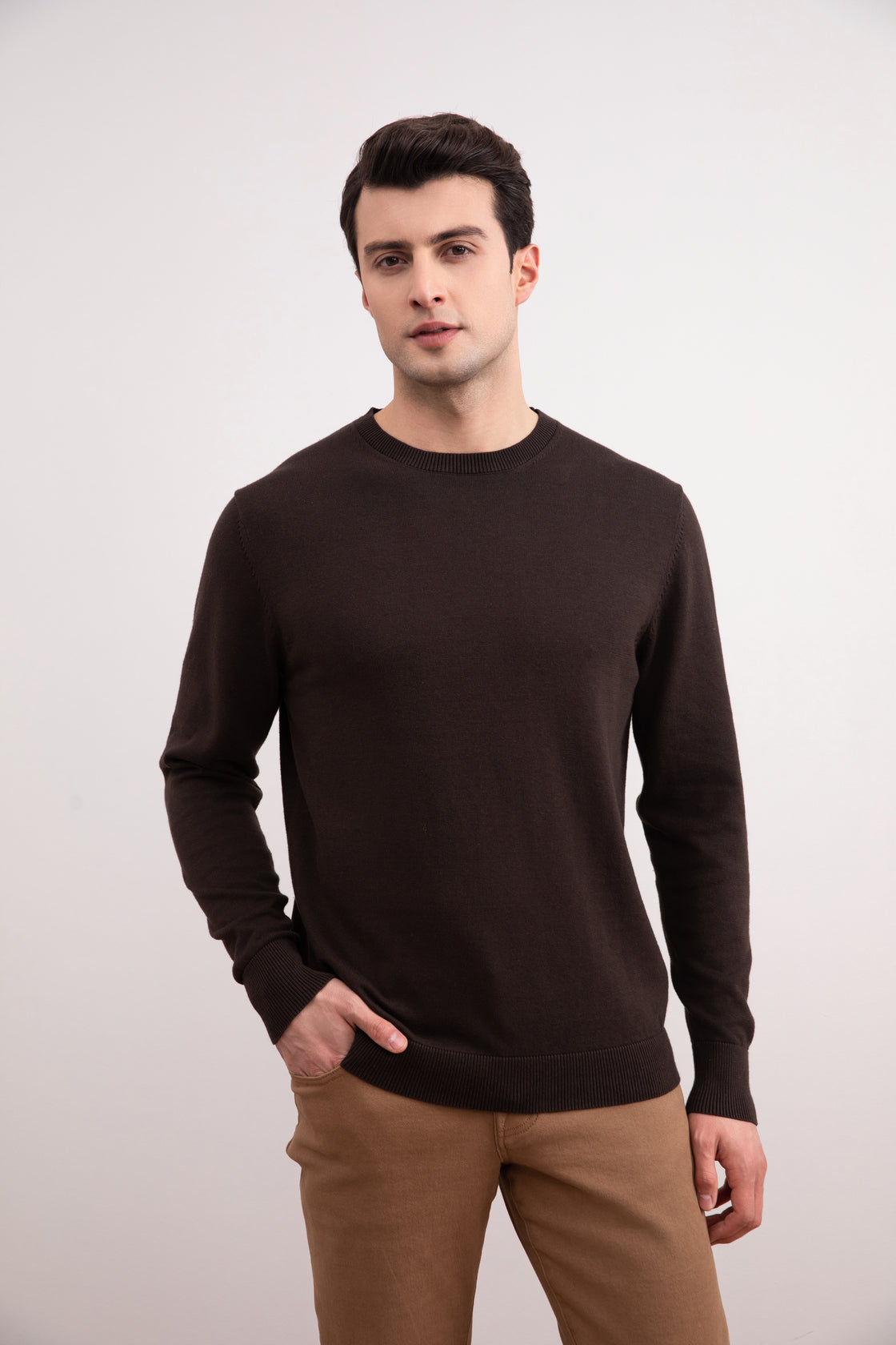 Dark Brown Crewneck Sweater
