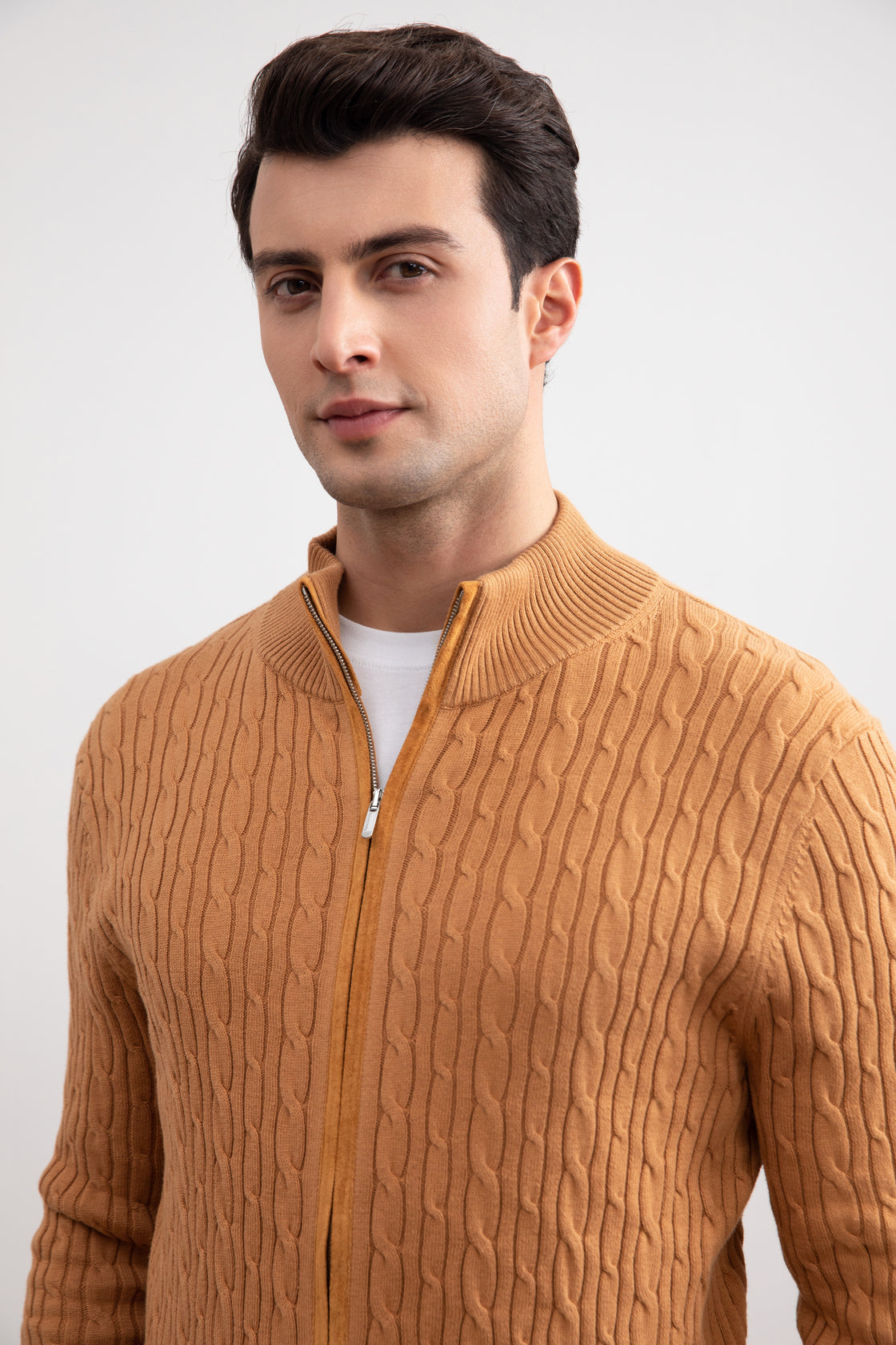 Sienna Cable Knit full-zip Sweater