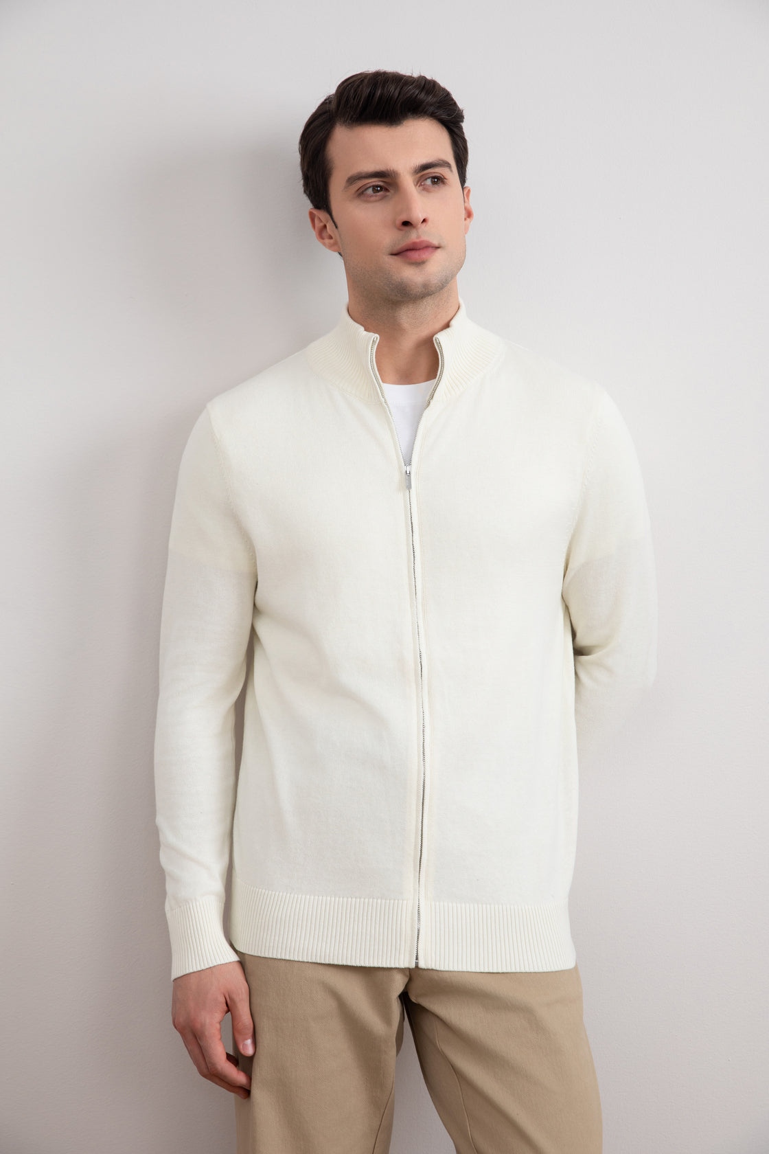 Off-White Classic Zip-Up Cardigan