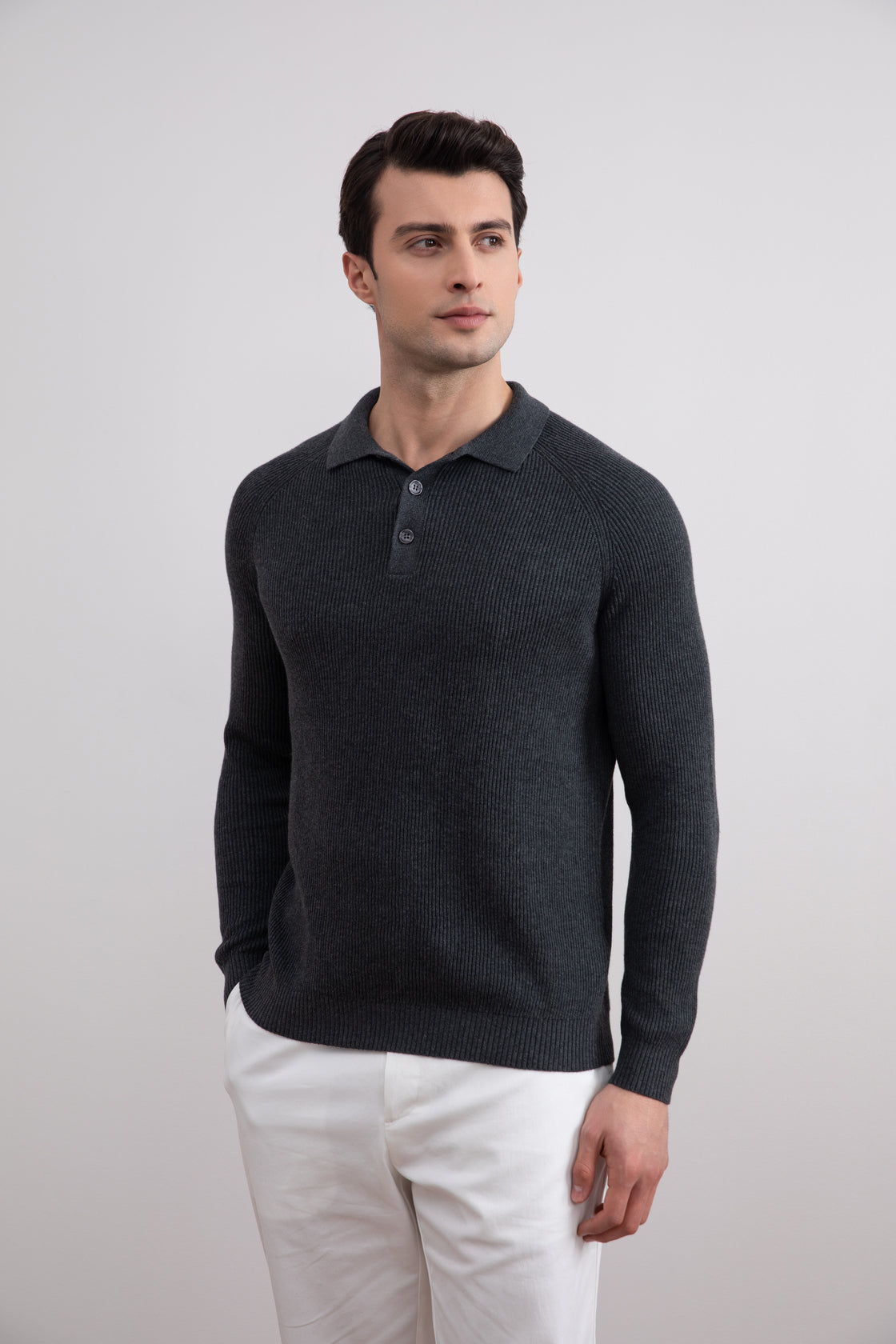 Charcoal English Rib Polo Shirt