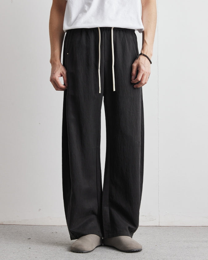 Tencel Loose Drawstrings Jogger Trousers