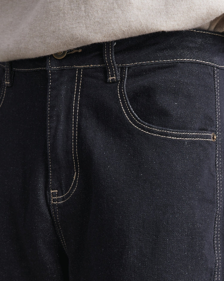 Raw Indigo Straight-Leg Jeans