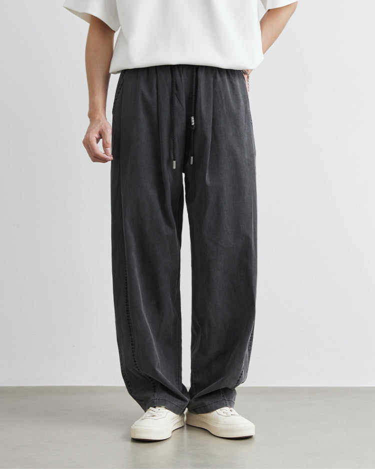 Tencel Thin Loose Drawstrings Jogger Trousers