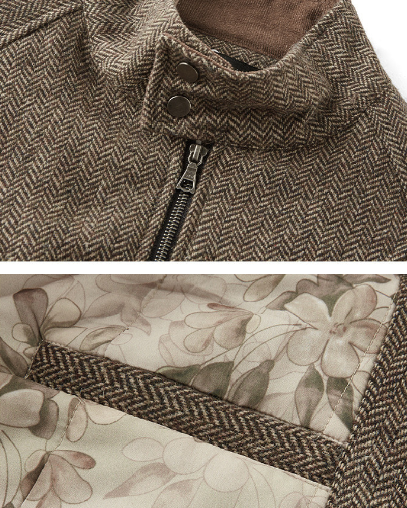 Wolljacke mit hohem Kragen und Reißverschluss