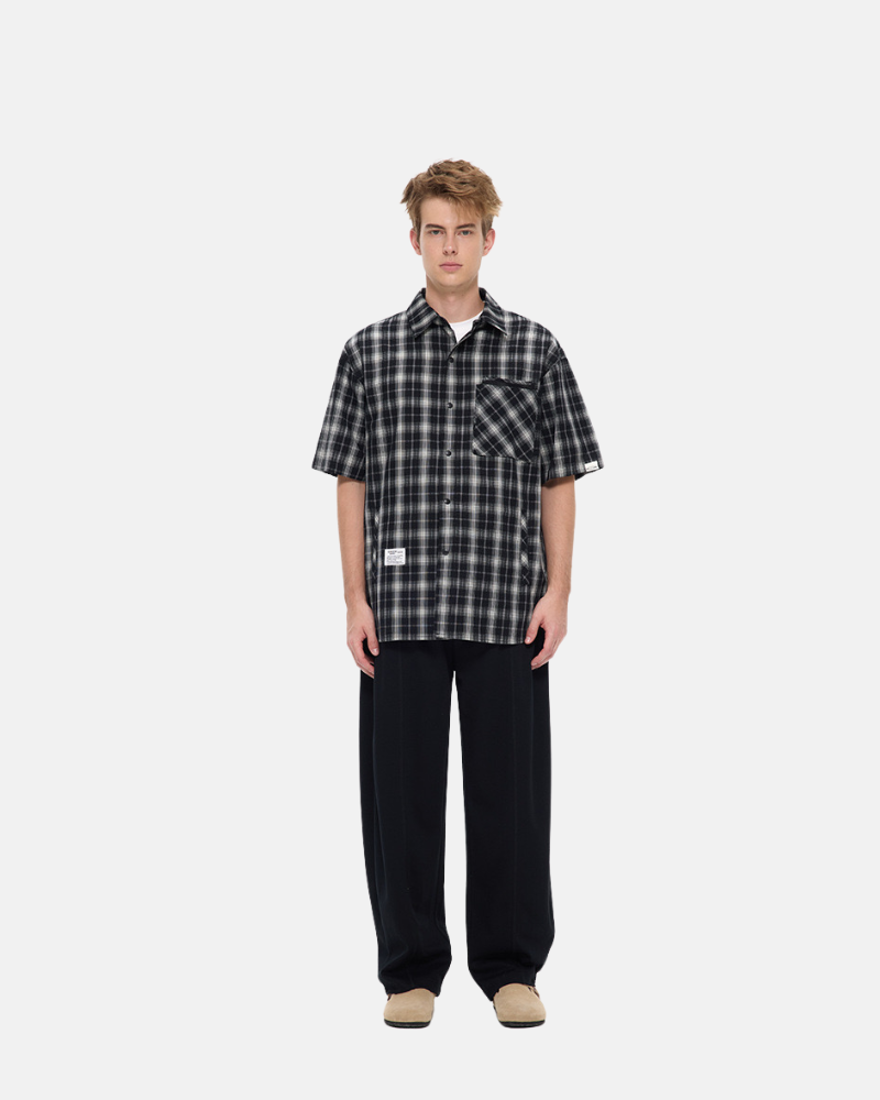 Relaxed Fit Plaid Short‑Sleeve Shirt