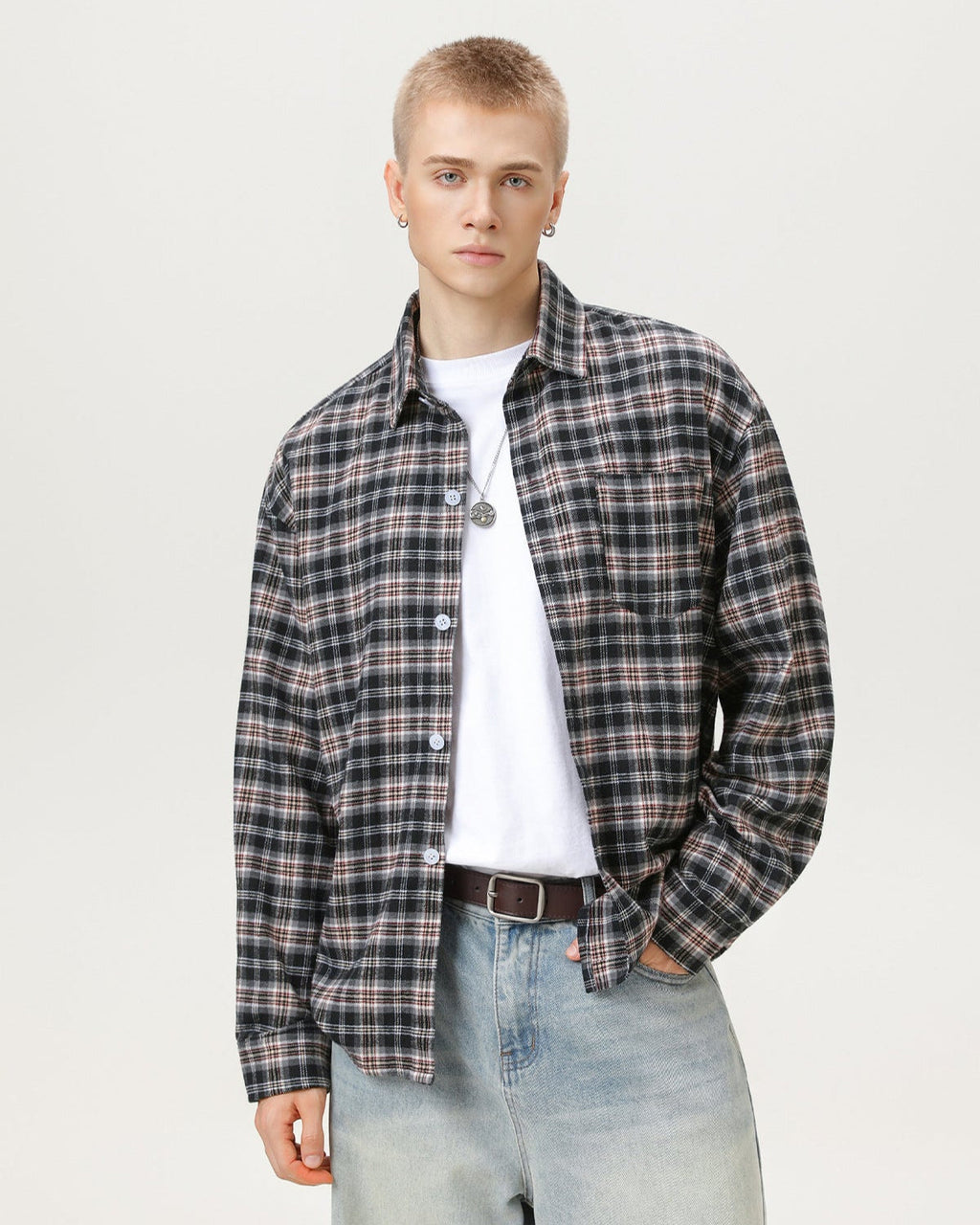 American Vintage Plaid Flannel Overshirt