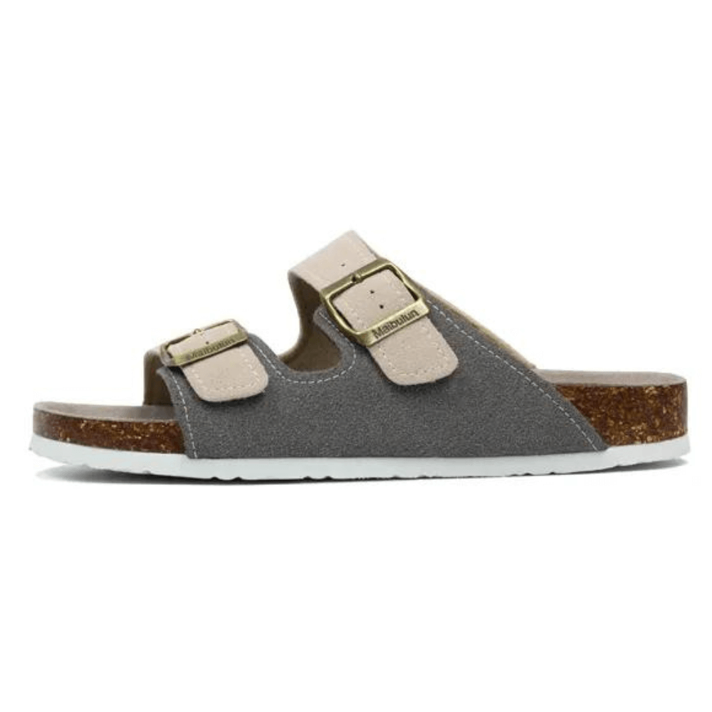 Albany Suede Sandals - Grey/Eggshell