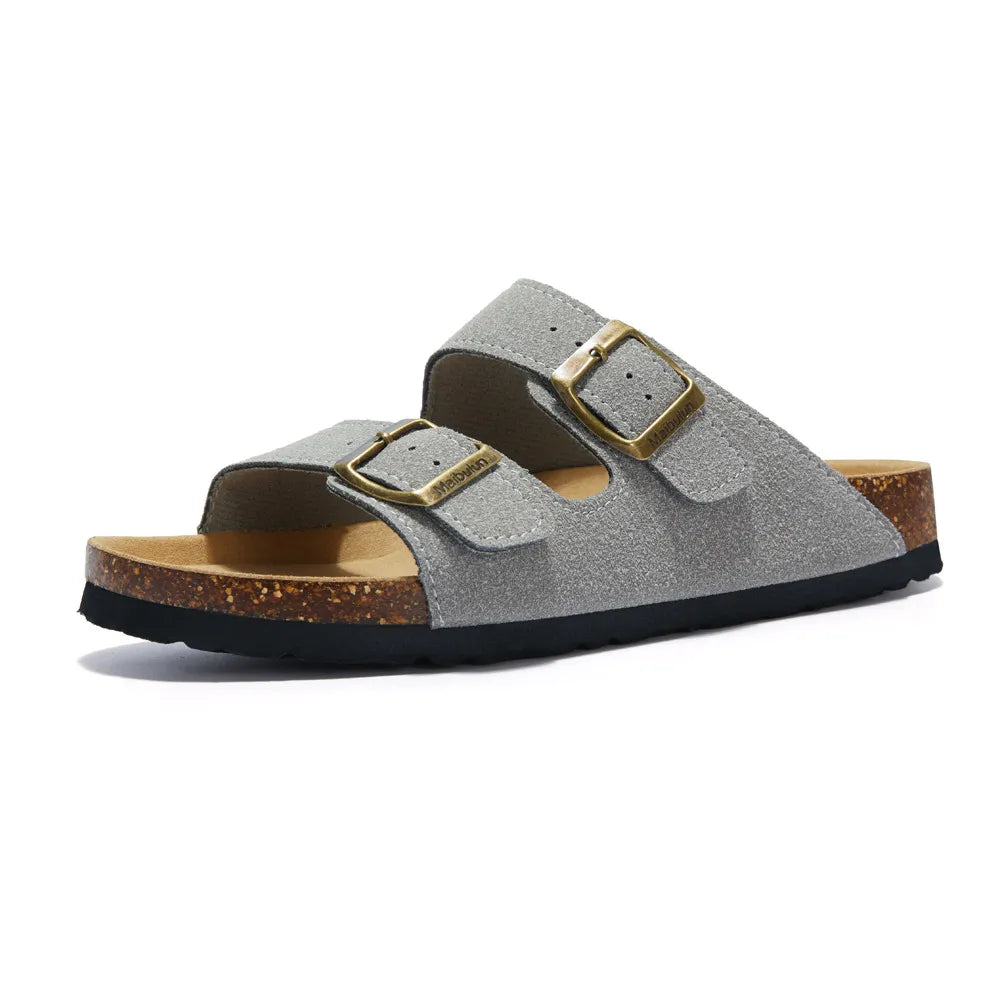 Albany Suede Sandals - Light Grey