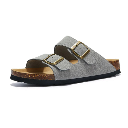 Albany Suede Sandals - Light Grey