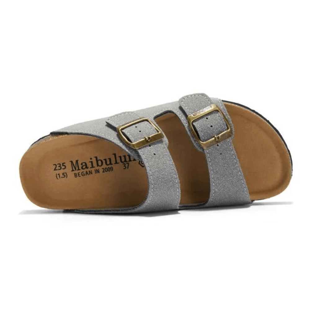 Albany Suede Sandals - Light Grey
