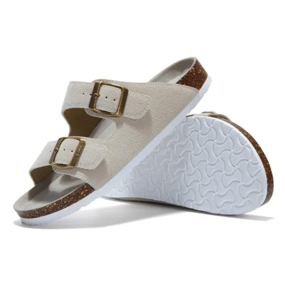 Albany Suede Sandals - Eggshell