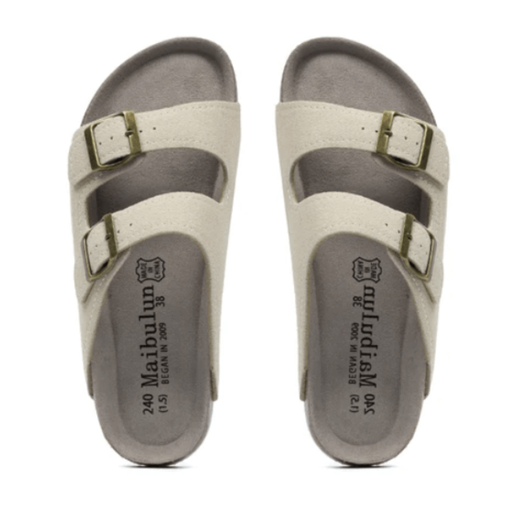 Albany Suede Sandals - Eggshell