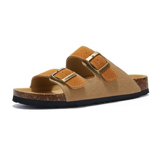 Albany Suede Sandals - Light Brown/Camel