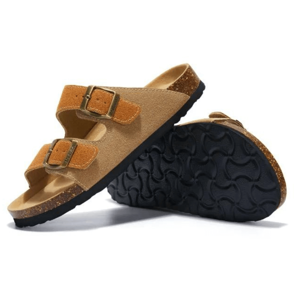Albany Suede Sandals - Light Brown/Camel