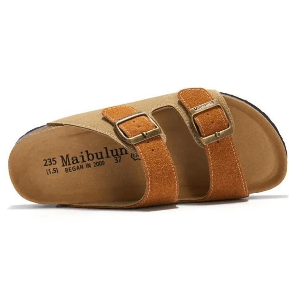 Albany Suede Sandals - Light Brown/Camel