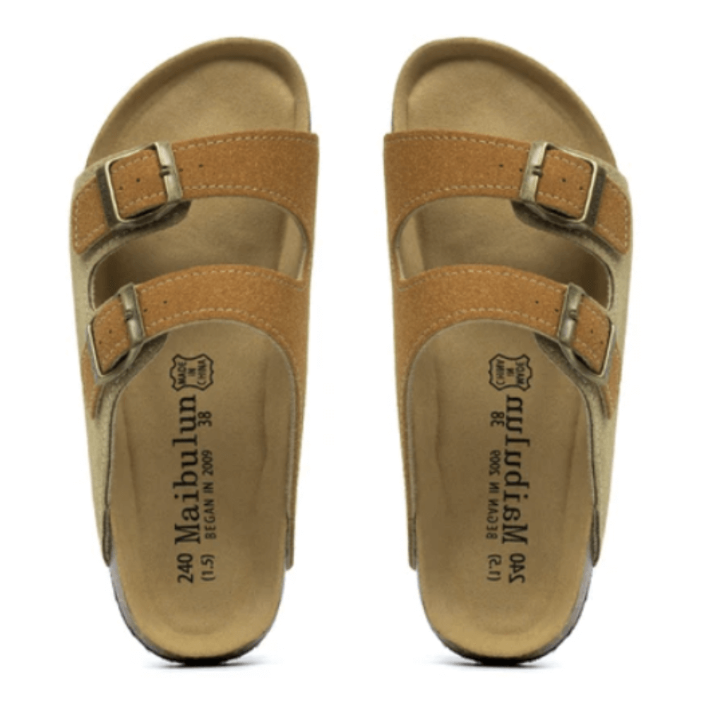 Albany Suede Sandals - Light Brown/Camel
