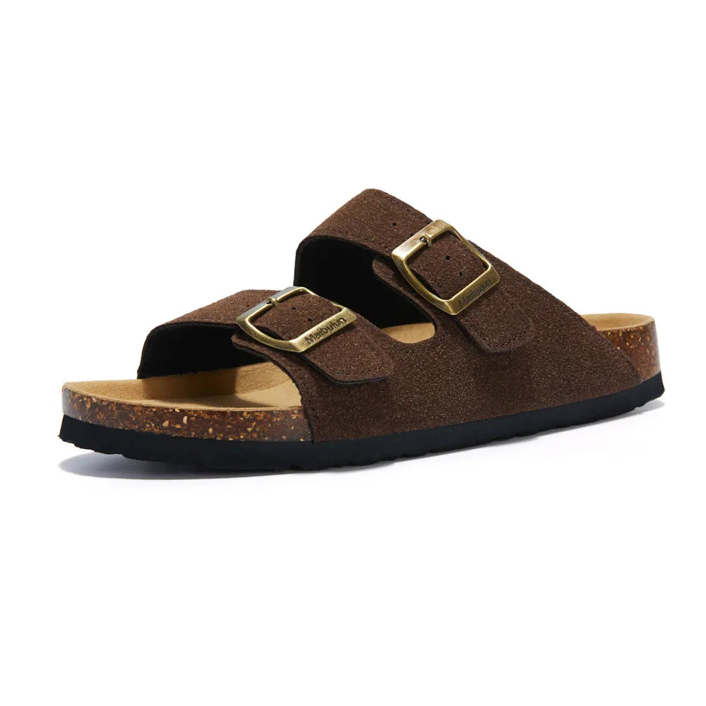 Albany Suede Sandals - Dark Brown