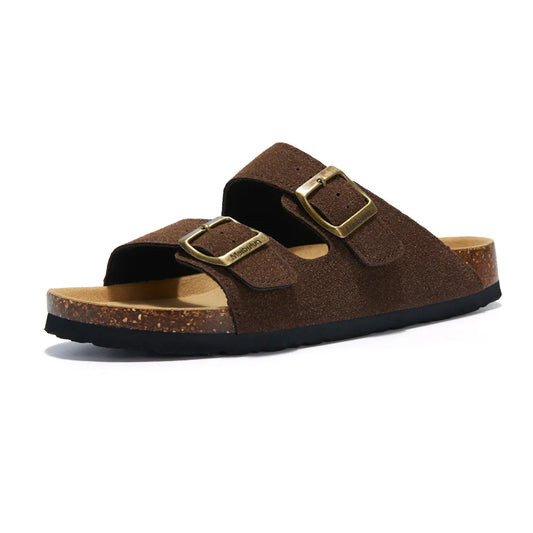 Albany Suede Sandals - Dark Brown