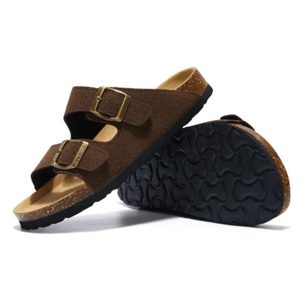 Albany Suede Sandals - Dark Brown