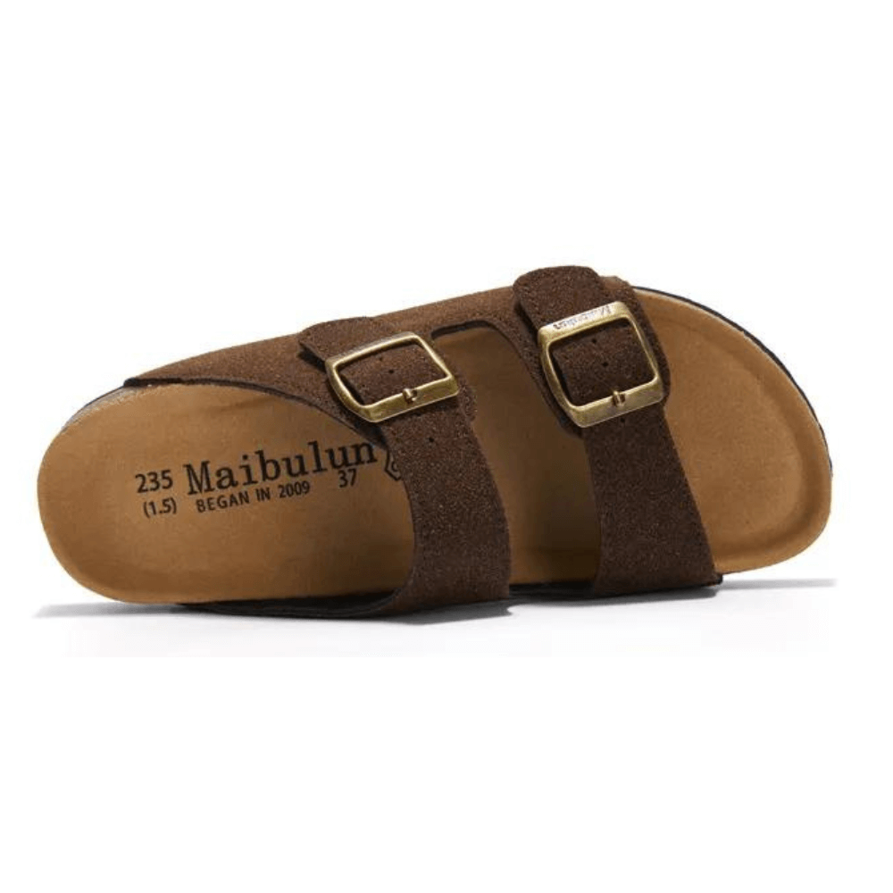 Albany Suede Sandals - Dark Brown