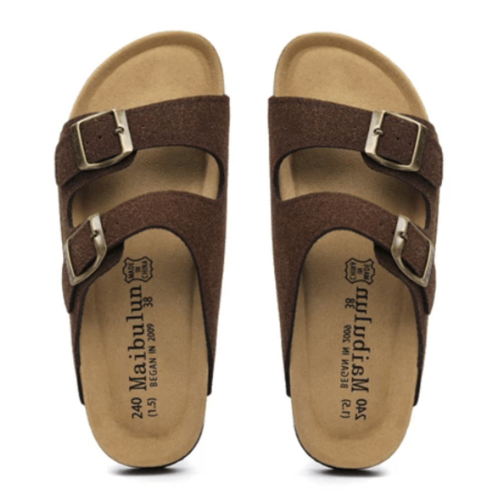Albany Suede Sandals - Dark Brown