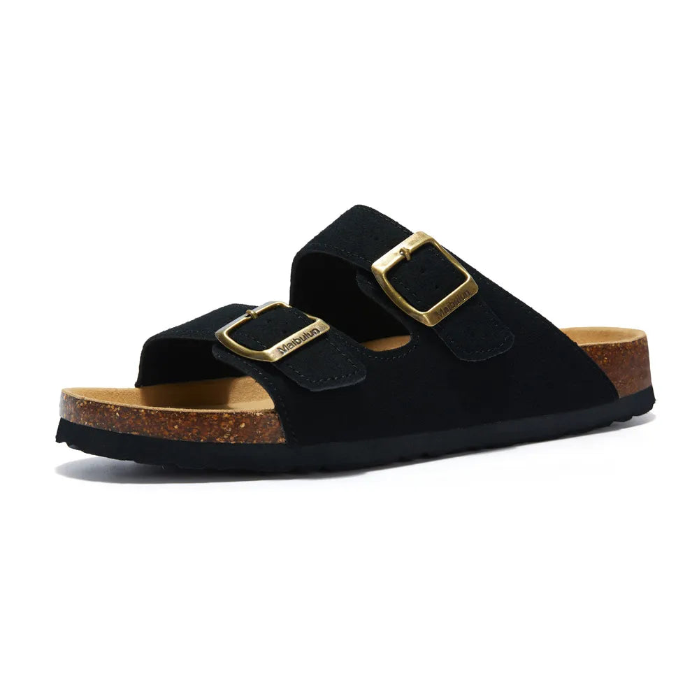 Albany Suede Sandals - Black