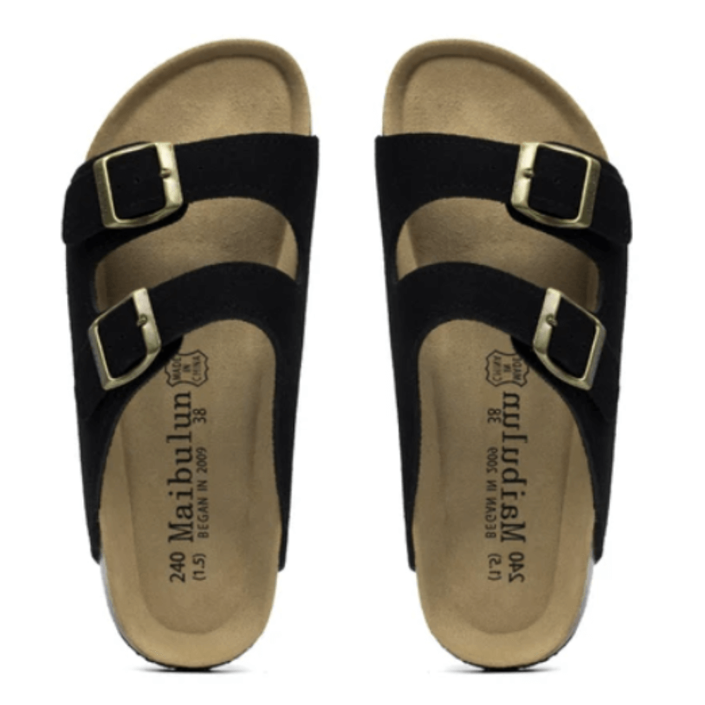 Albany Suede Sandals - Black