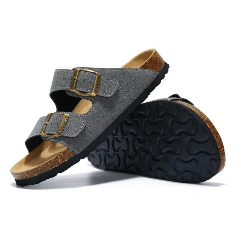 Albany Suede Sandals - Grey