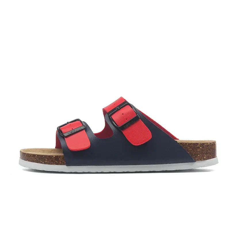 Albany Leather Sandals - Blue/Red