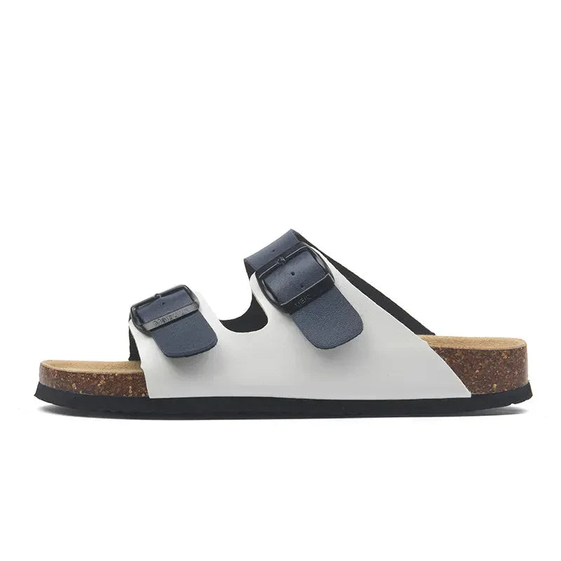 Albany Leather Sandals - White/Blue