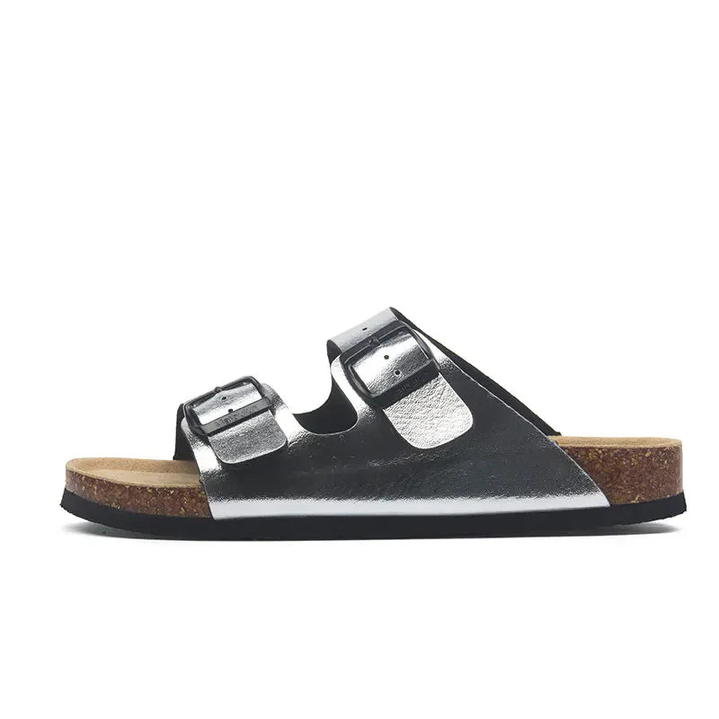 Albany Leather Sandals - Silver