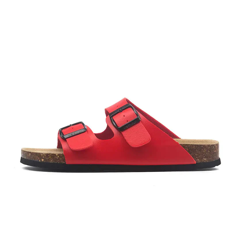 Albany Leather Sandals - Red