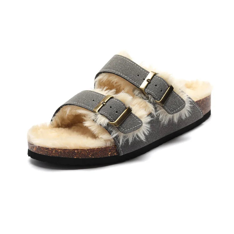 Hobart Shearling Sandals - Grey