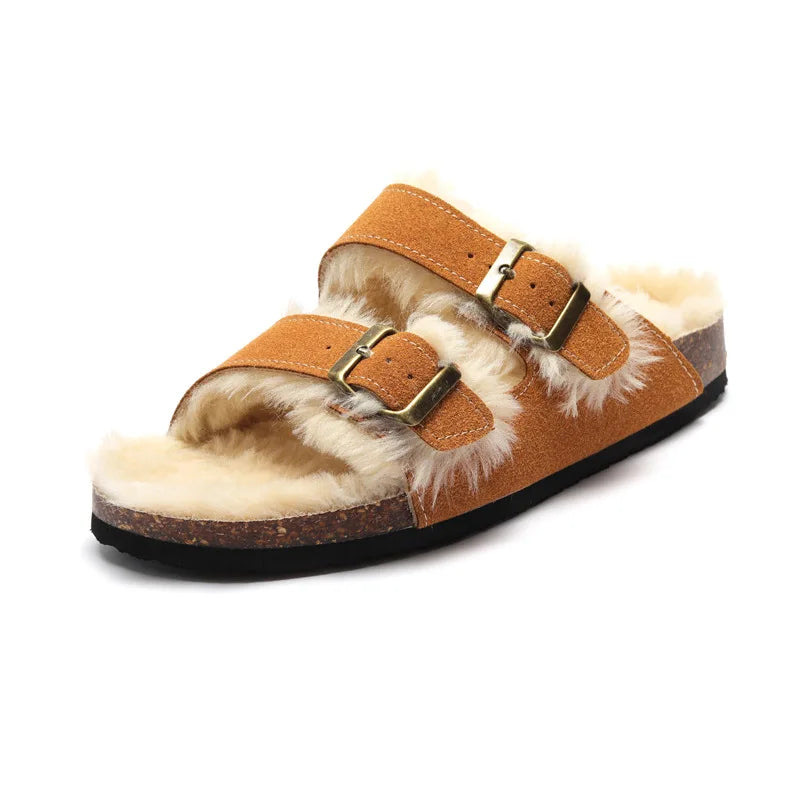 Hobart Shearling Sandals - Orange