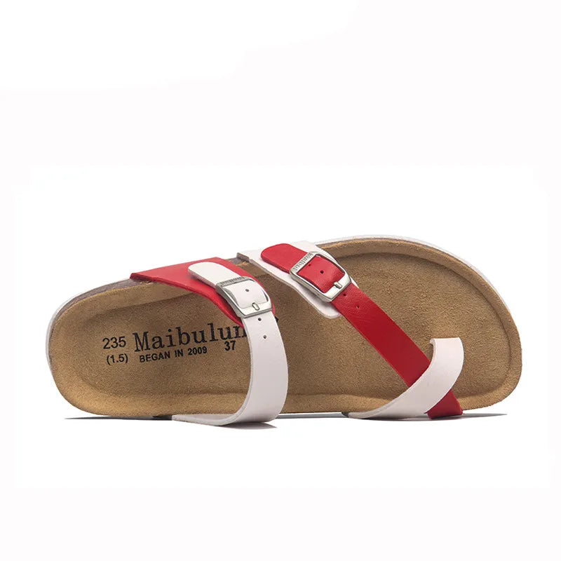 Bunbury Sandals - White/Red